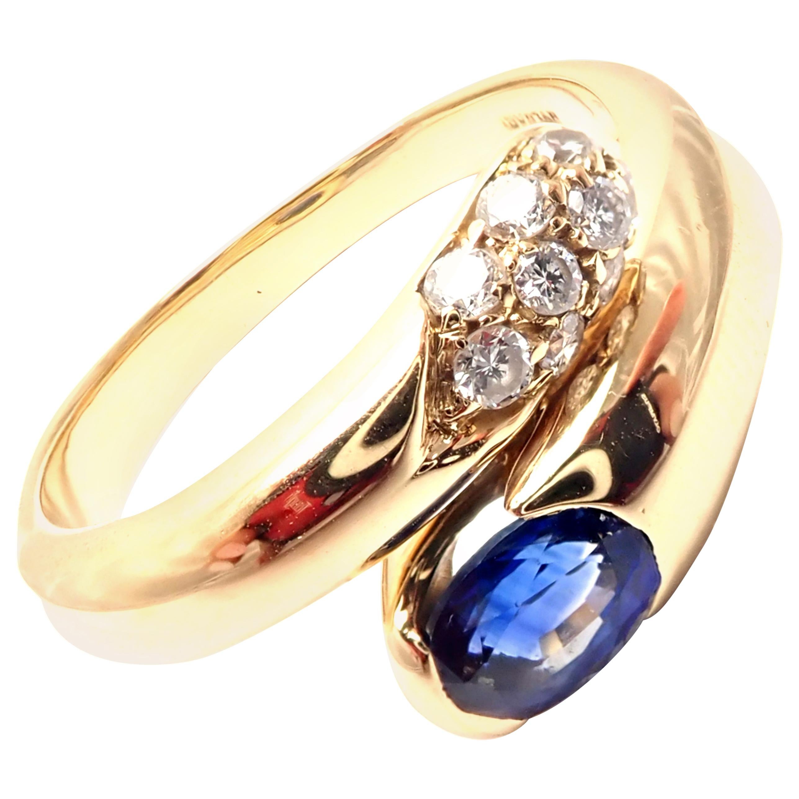 Bulgari Diamond Sapphire Yellow Gold Band Ring
