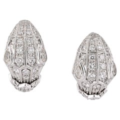 Orecchini Bulgari Serpenti con diamanti in oro bianco 18 carati