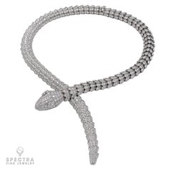 Bulgari Diamond Serpenti Necklace in 18kt White Gold