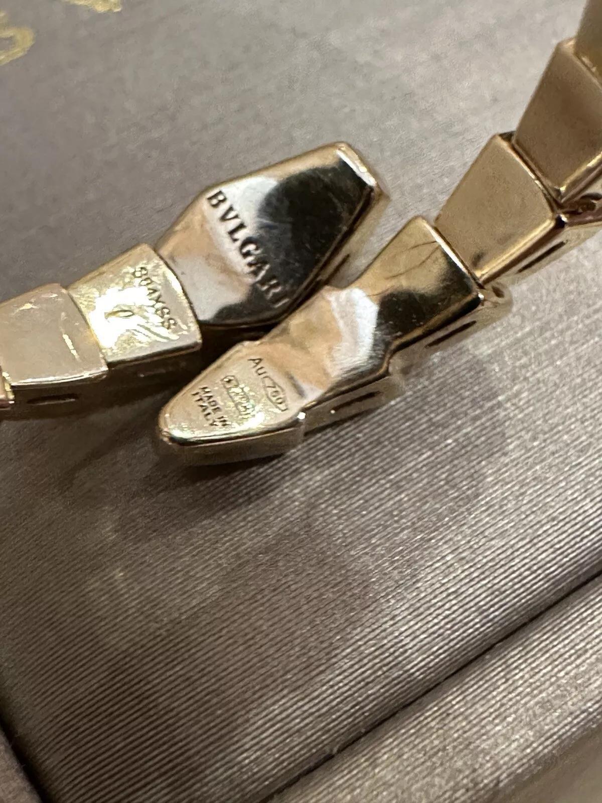 Women's Bulgari Diamond Serpenti Viper Ring Size XXL in 18k Yellow Gold