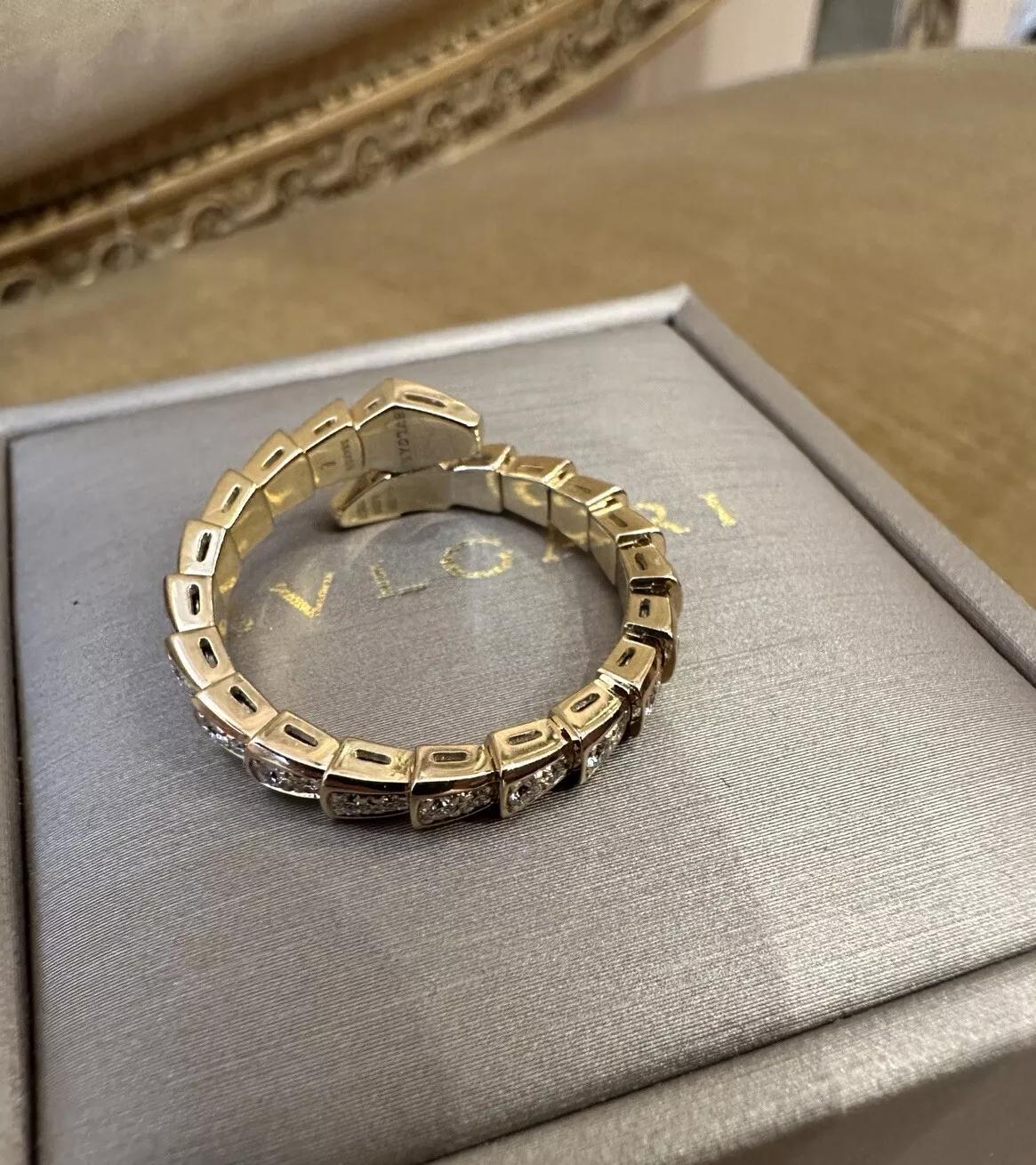 Bulgari Diamond Serpenti Viper Ring Size XXL in 18k Yellow Gold 1