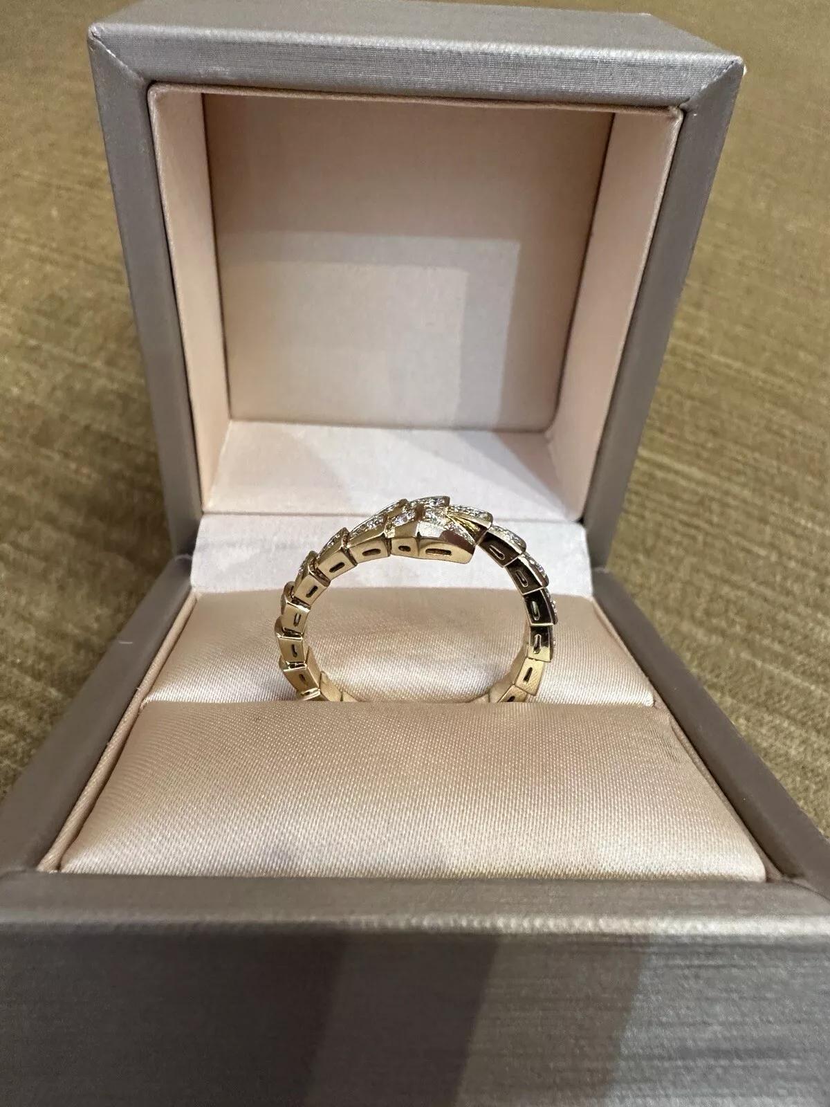 Bulgari Diamond Serpenti Viper Ring Size XXL in 18k Yellow Gold 2