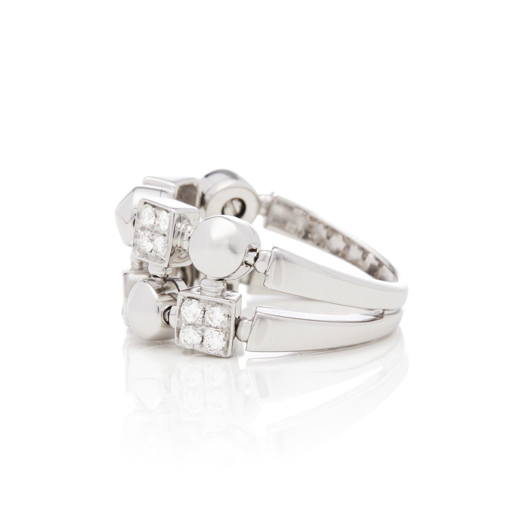 Anillo Lucéa Bulgari de oro blanco de 18 ct engastado con diamantes Corte redondo en venta