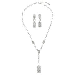 Bulgari Diamond-set 'Parentesi' Necklace and Pendant Earclips Demi Parure