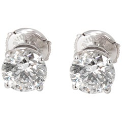 Bulgari Diamond Stud Earrings in 18 Karat Gold GIA Certified H/VVS1 3.02 Carat