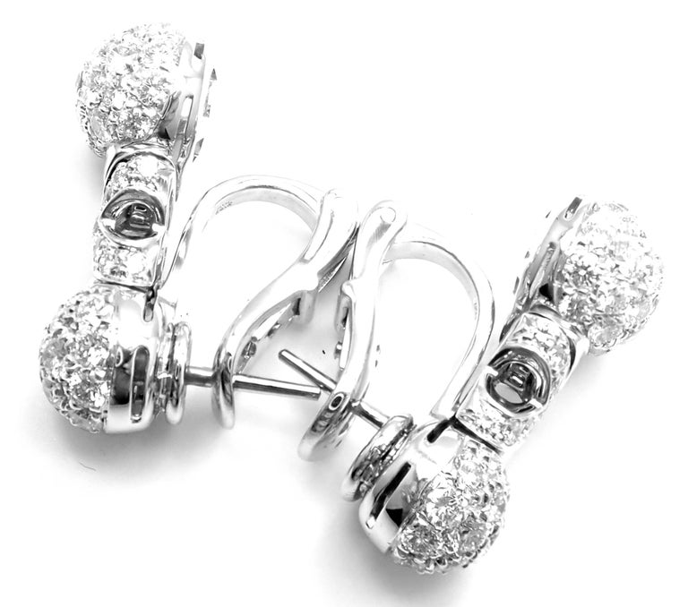 Bulgari Diamond White Gold Earrings For Sale at 1stdibs