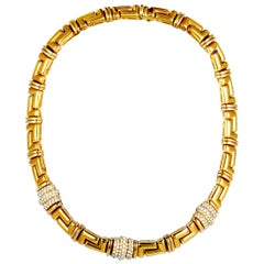 Vintage Bulgari Diamond Yellow Gold Collar Necklace