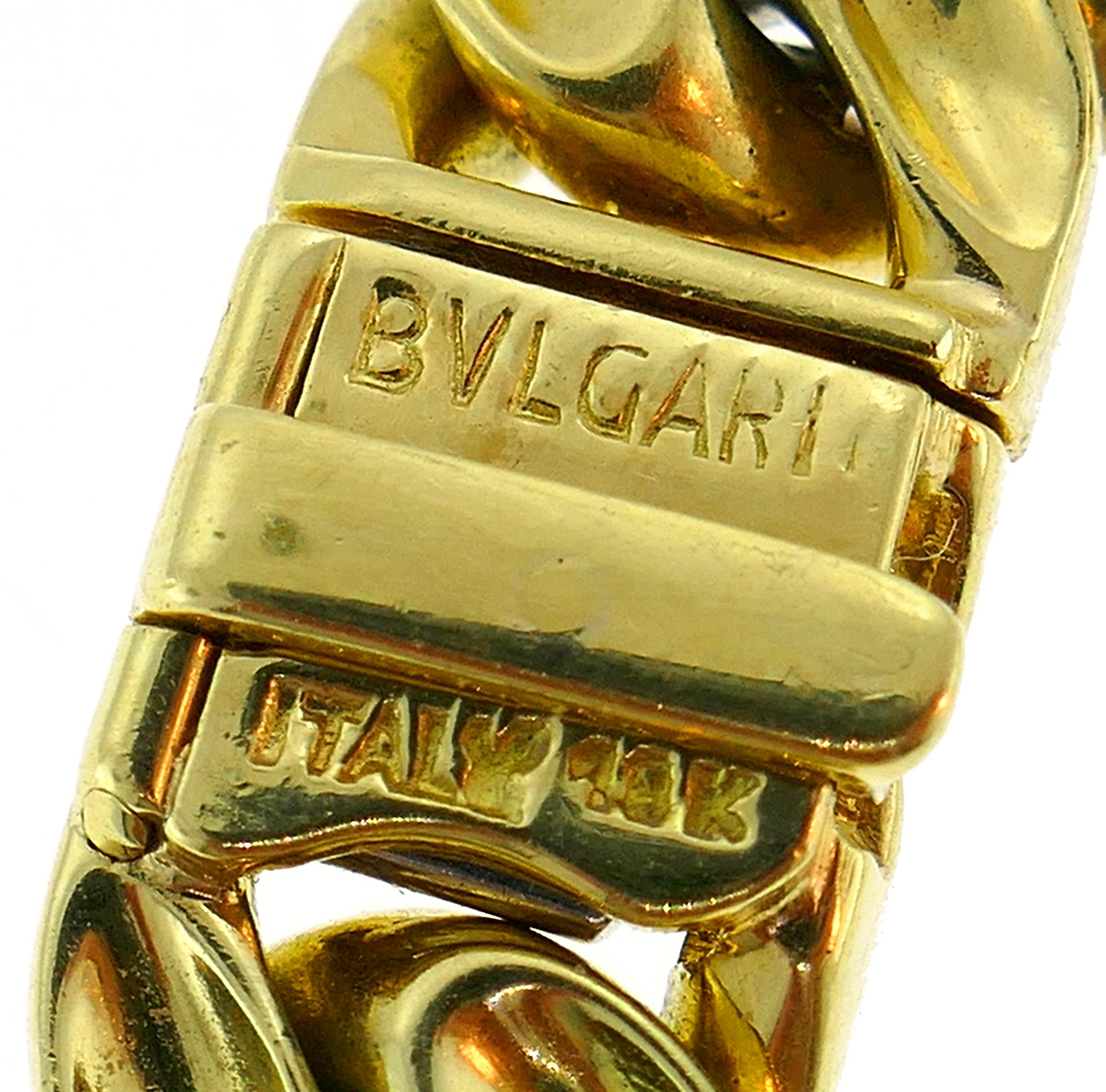 Bulgari Diamond Yellow Gold Link Bracelet 1980s Bvlgari 6