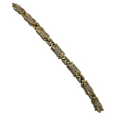 Retro Bulgari Diamond Yellow Gold Parentesi Bracelet 7.75" Long