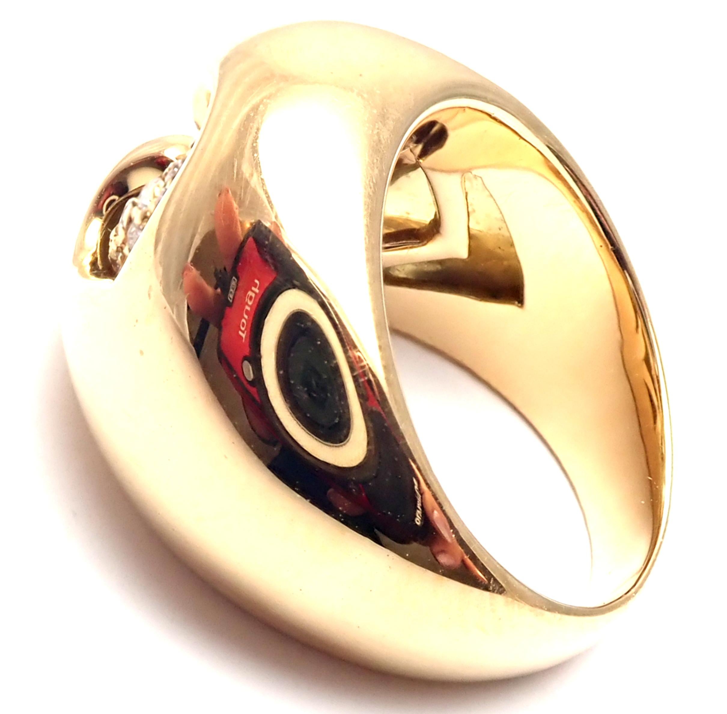 Women's or Men's Bulgari Diamond Yellow Gold Ring
