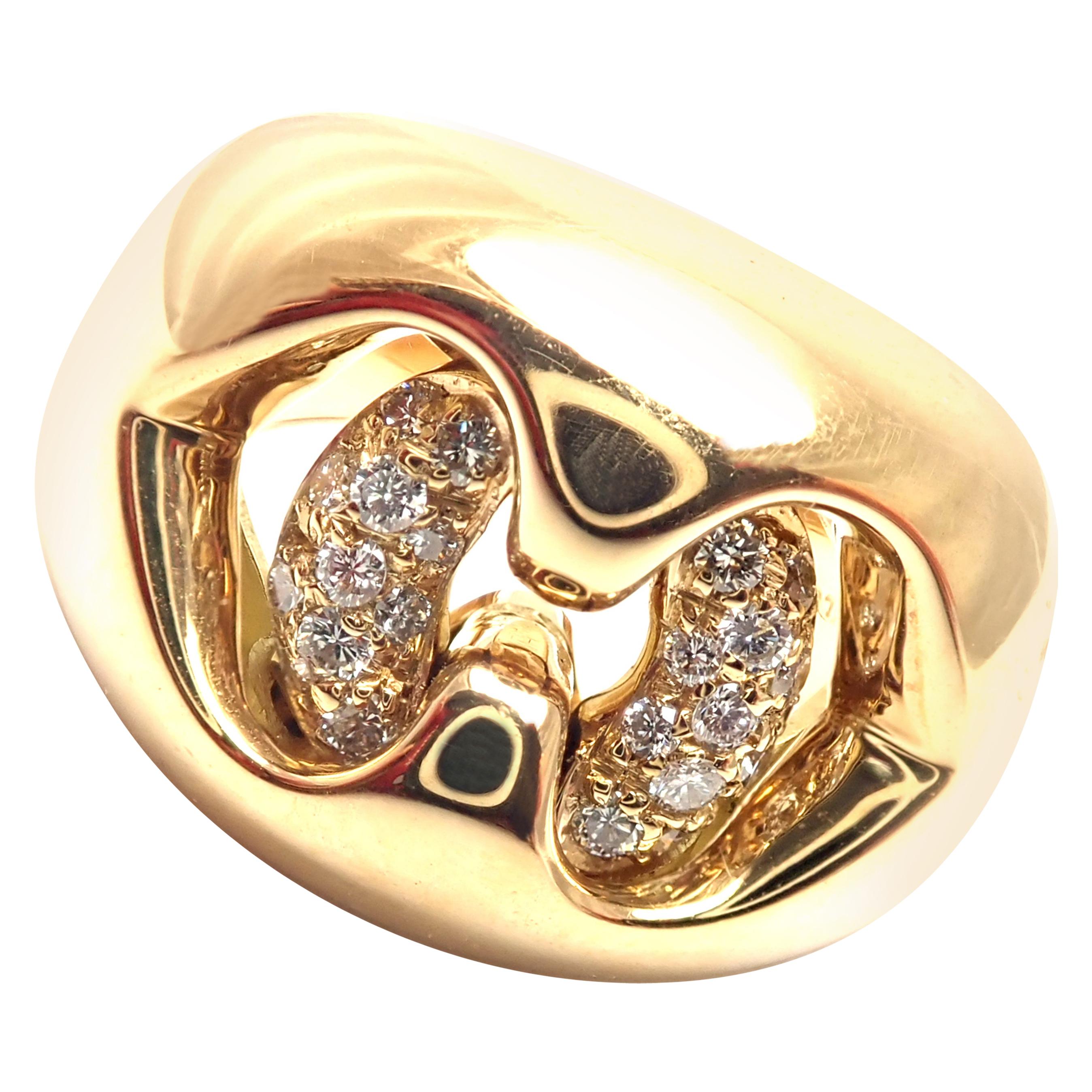 Bulgari Diamond Yellow Gold Ring