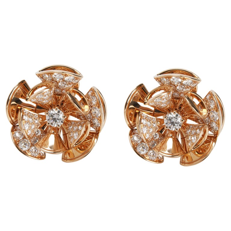 Bulgari Divas' Dream Diamond Earrings in 18kt Rose Gold 2.6 CTW For ...