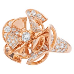 Bulgari Diva's Dream Diamond Flower Ring in 18k Rose Gold
