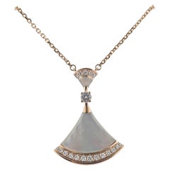 Bulgari Diva's Dream Diamond Mother of Pearl Rose Gold Pendant Necklace