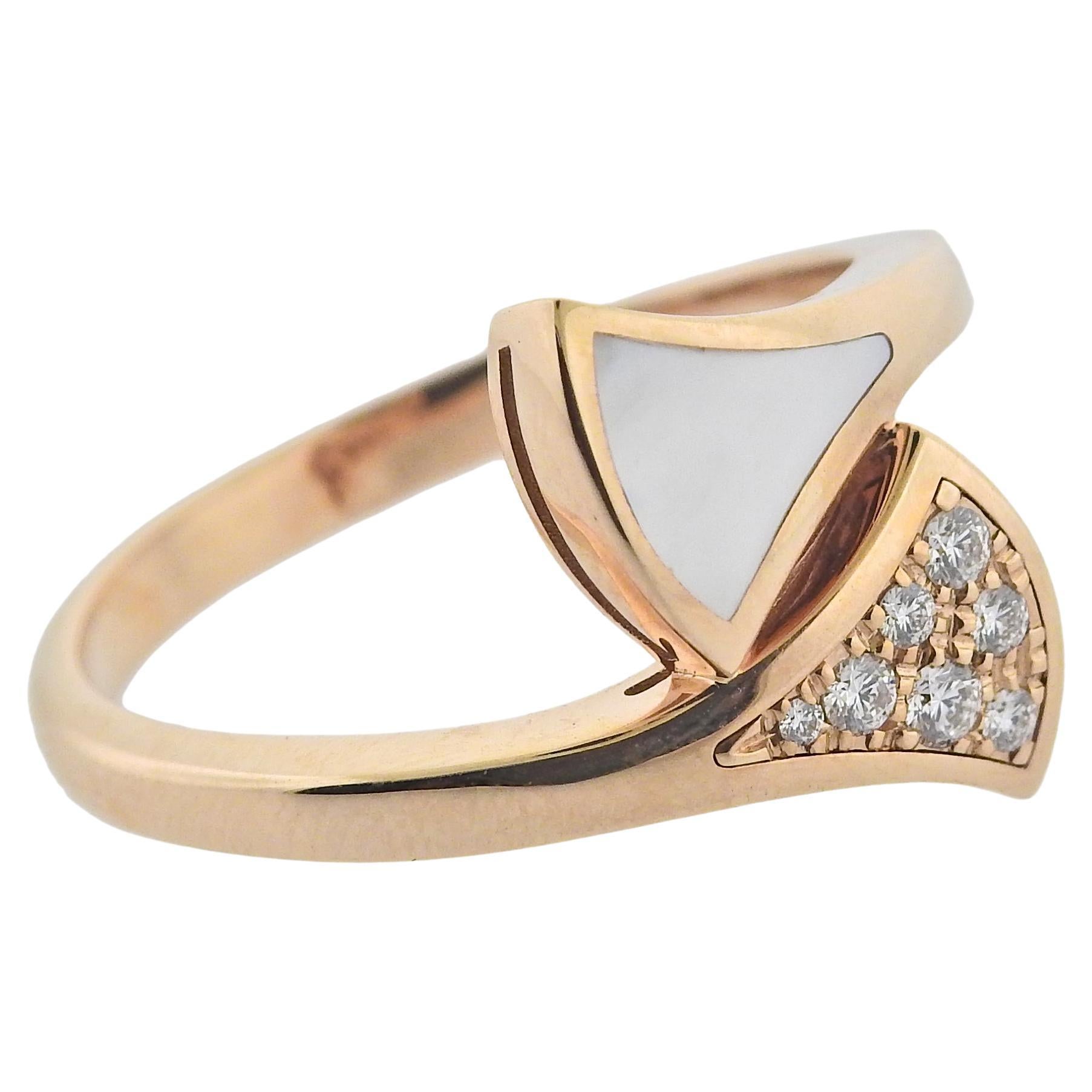 Bulgari Diva's Dream Diamond Mother of Pearl Rose Gold Ring