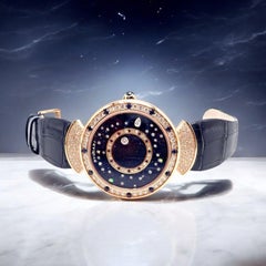 Bulgari Divas Dream Diamond Sapphire Rose Gold Automatic Roman Night Watch