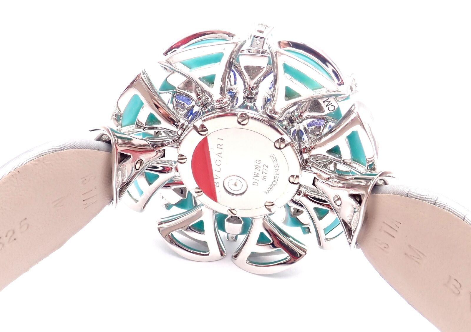 Women's or Men's Bulgari Divas Dream Diamond Turquoise Tanzanite White Gold Watch