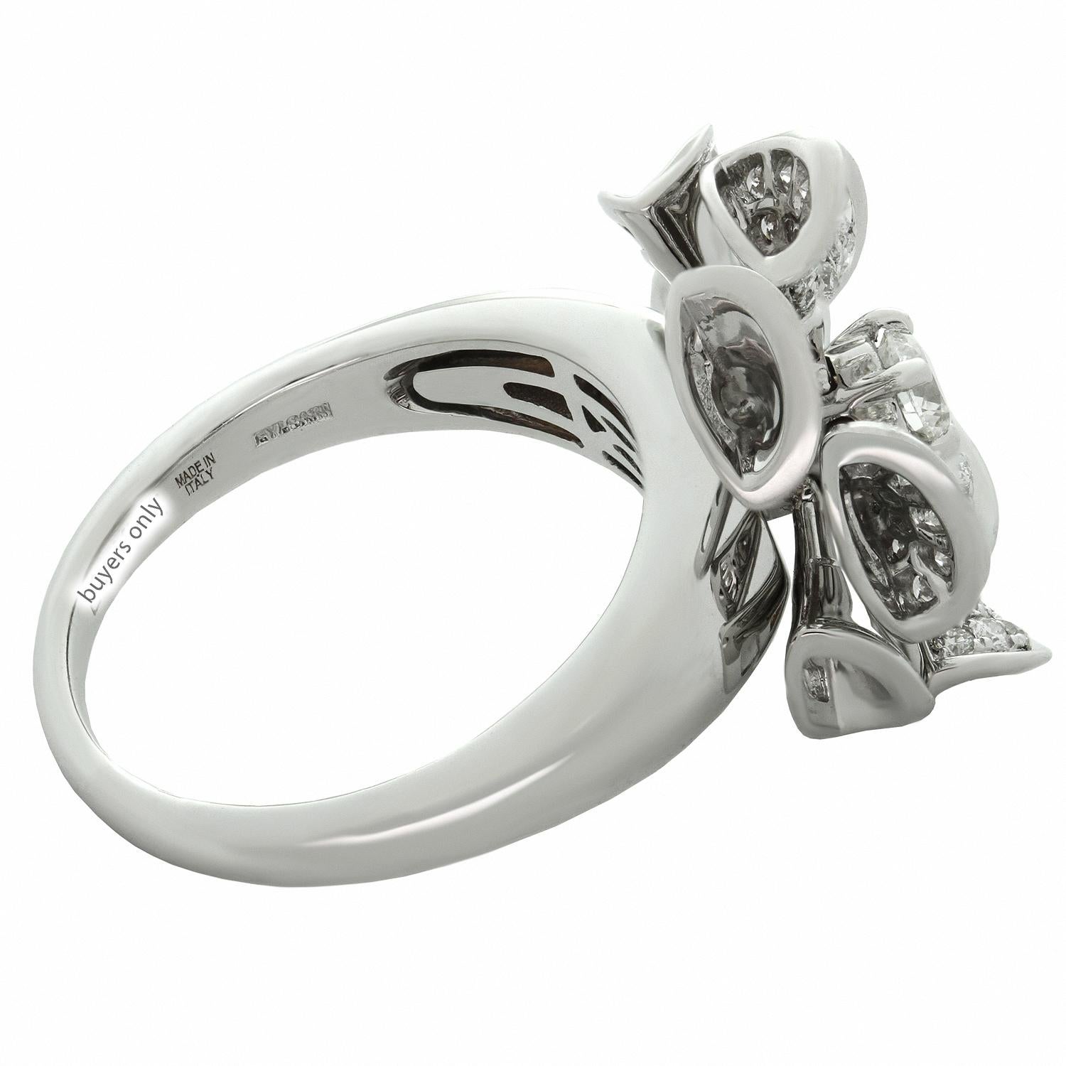 Brilliant Cut Bulgari Diva's Dream Diamond White Gold Flower Ring