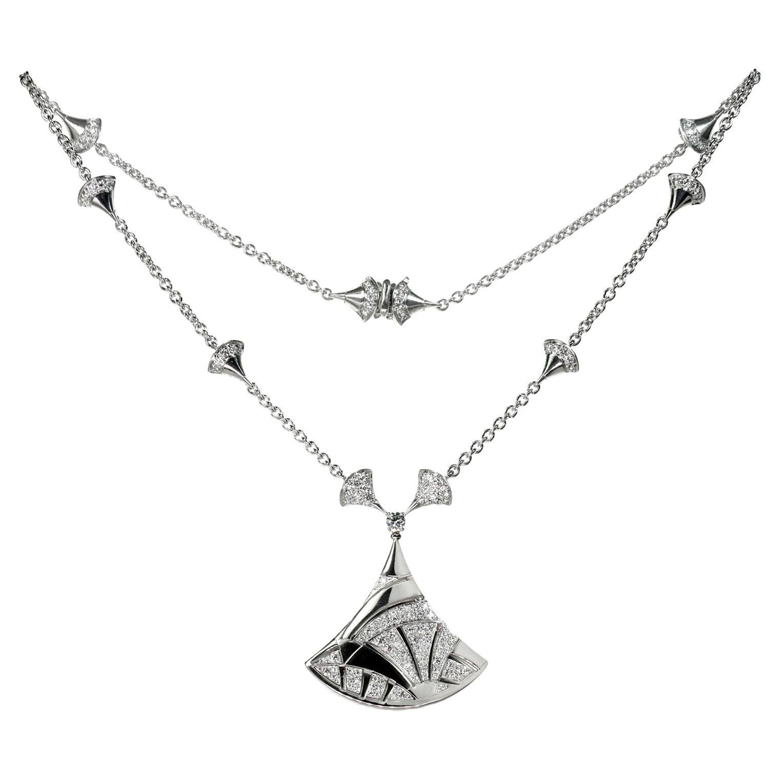 Bulgari Diva's Dream Diamond White Gold Necklace For Sale at 1stDibs | bvlgari  necklace diva diamond, diva diamond boutique, bvlgari divas dream necklace