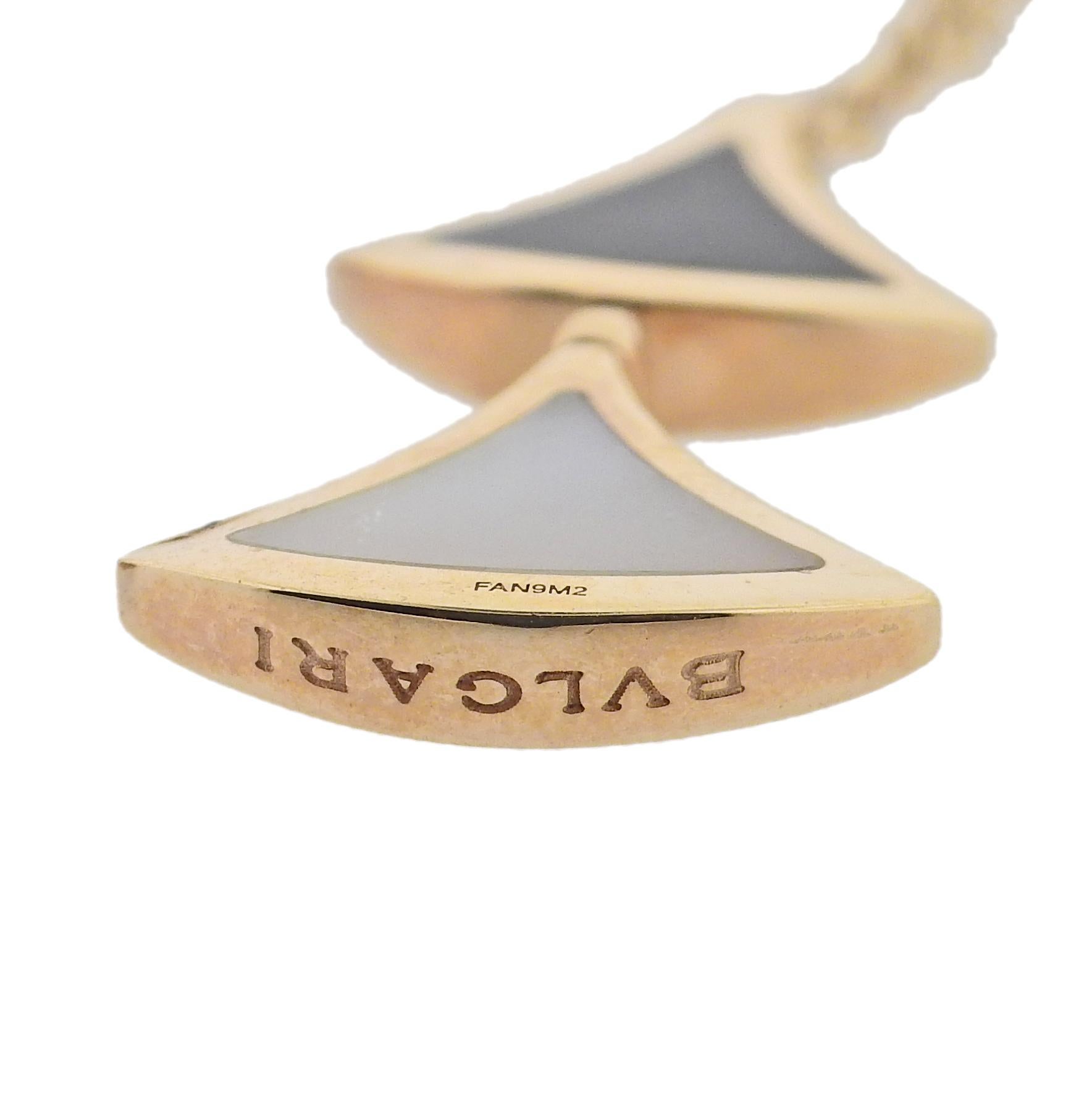 Bulgari Diva's Dream Perlmutt-Onyx-Roségold-Tropfen-Ohrringe (Cabochon) im Angebot