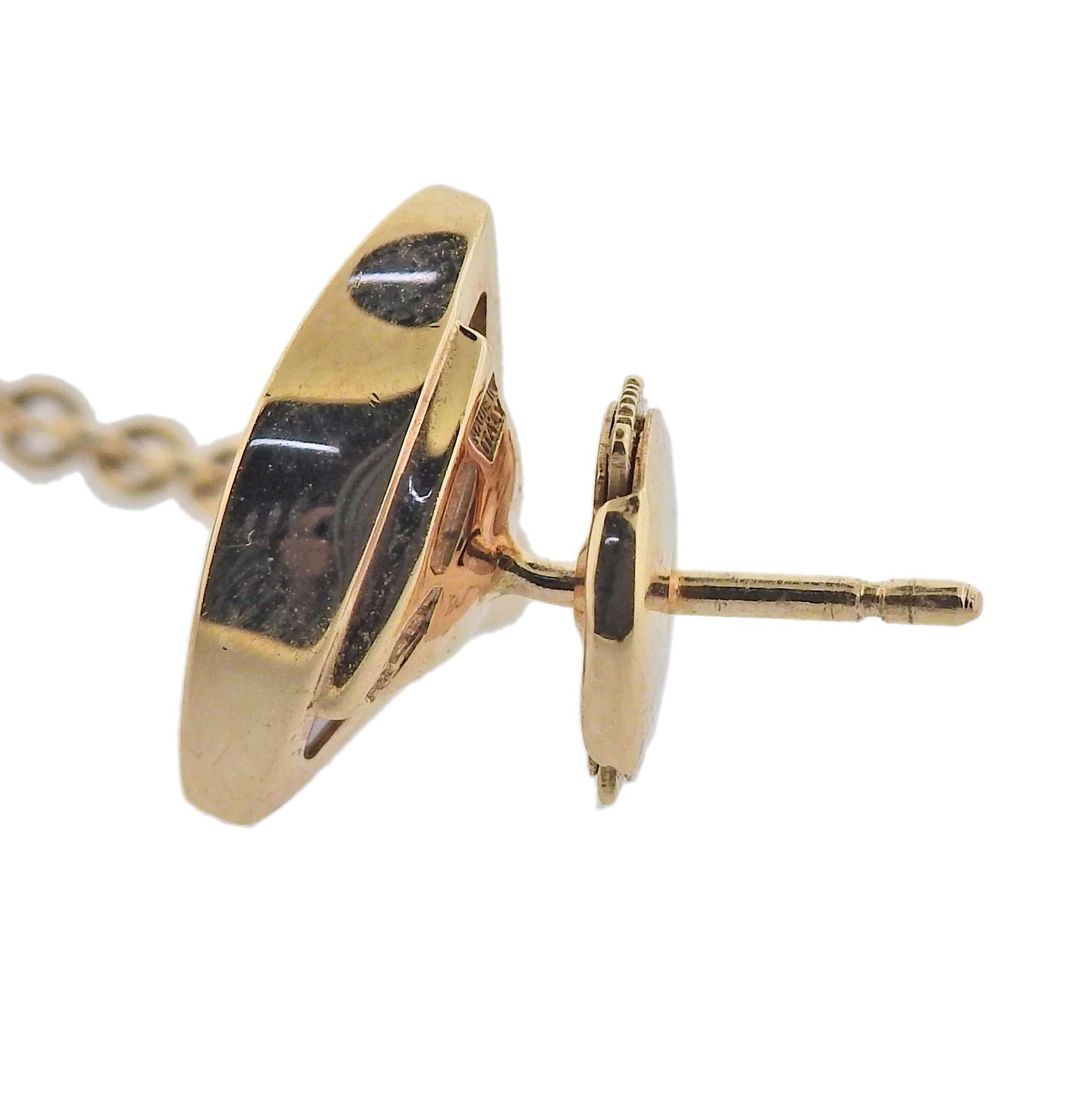 Bulgari Diva's Dream Perlmutt-Onyx-Roségold-Tropfen-Ohrringe im Zustand „Hervorragend“ im Angebot in Lambertville, NJ
