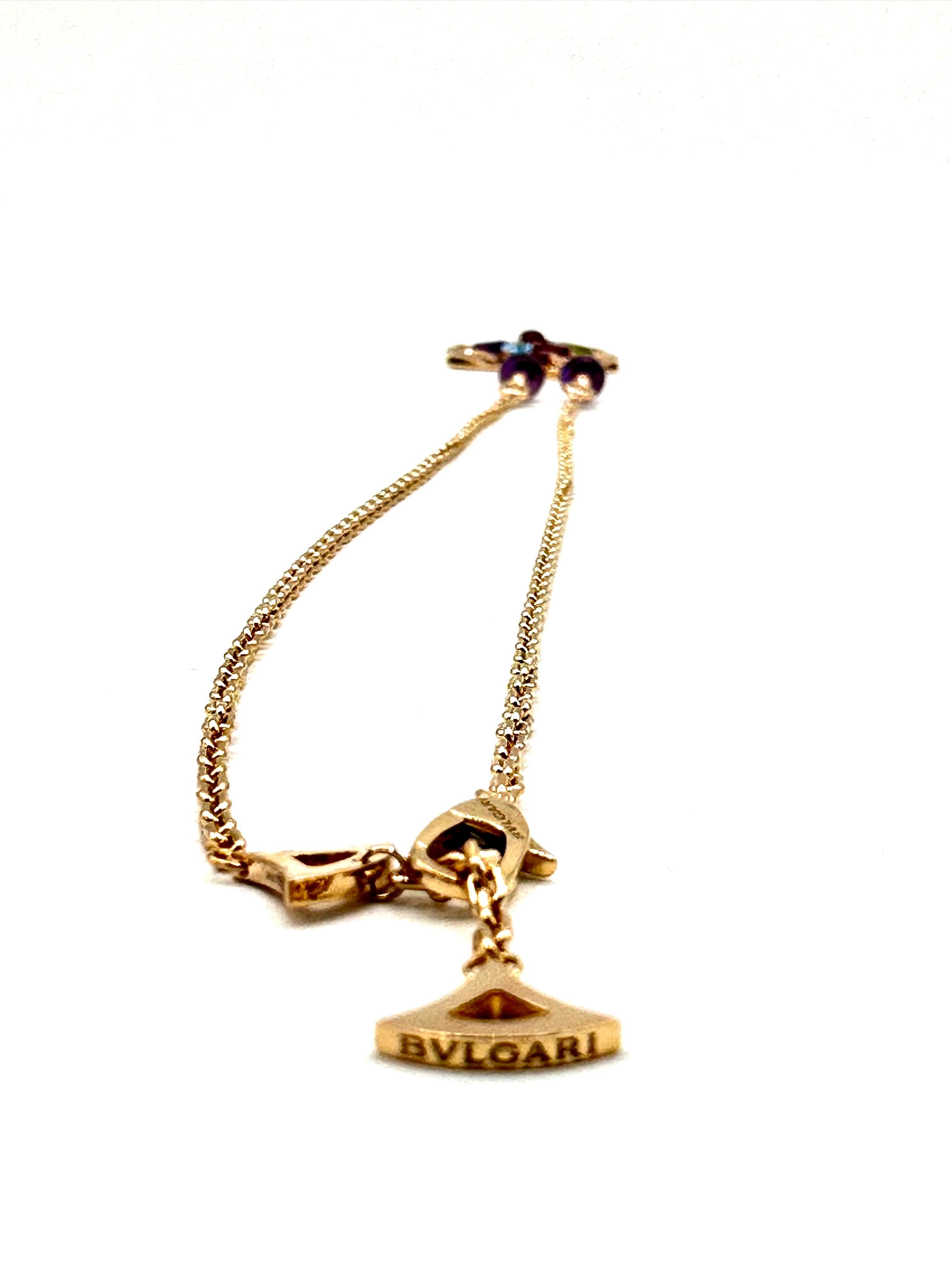 Modern Bulgari Divas' Dream Necklace in Pink Gold Diamonds and Colored Stones