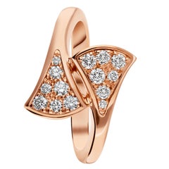 Bulgari Divas Dream Ring 18k Rose Gold Set With 0.17ct Pave Diamonds Size 53