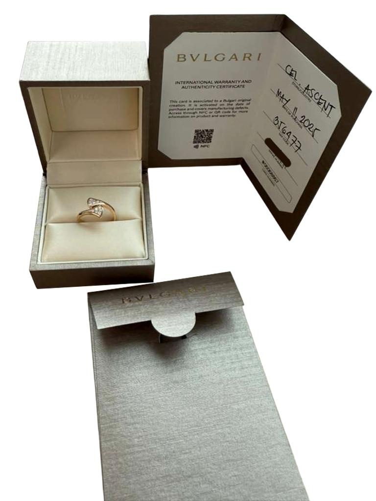 Bulgari Anillo Sueño Divas Oro rosa 18k Engastado Con 0,17ct Diamantes Pave Talla 53 en Nuevo estado para la venta en Aventura, FL