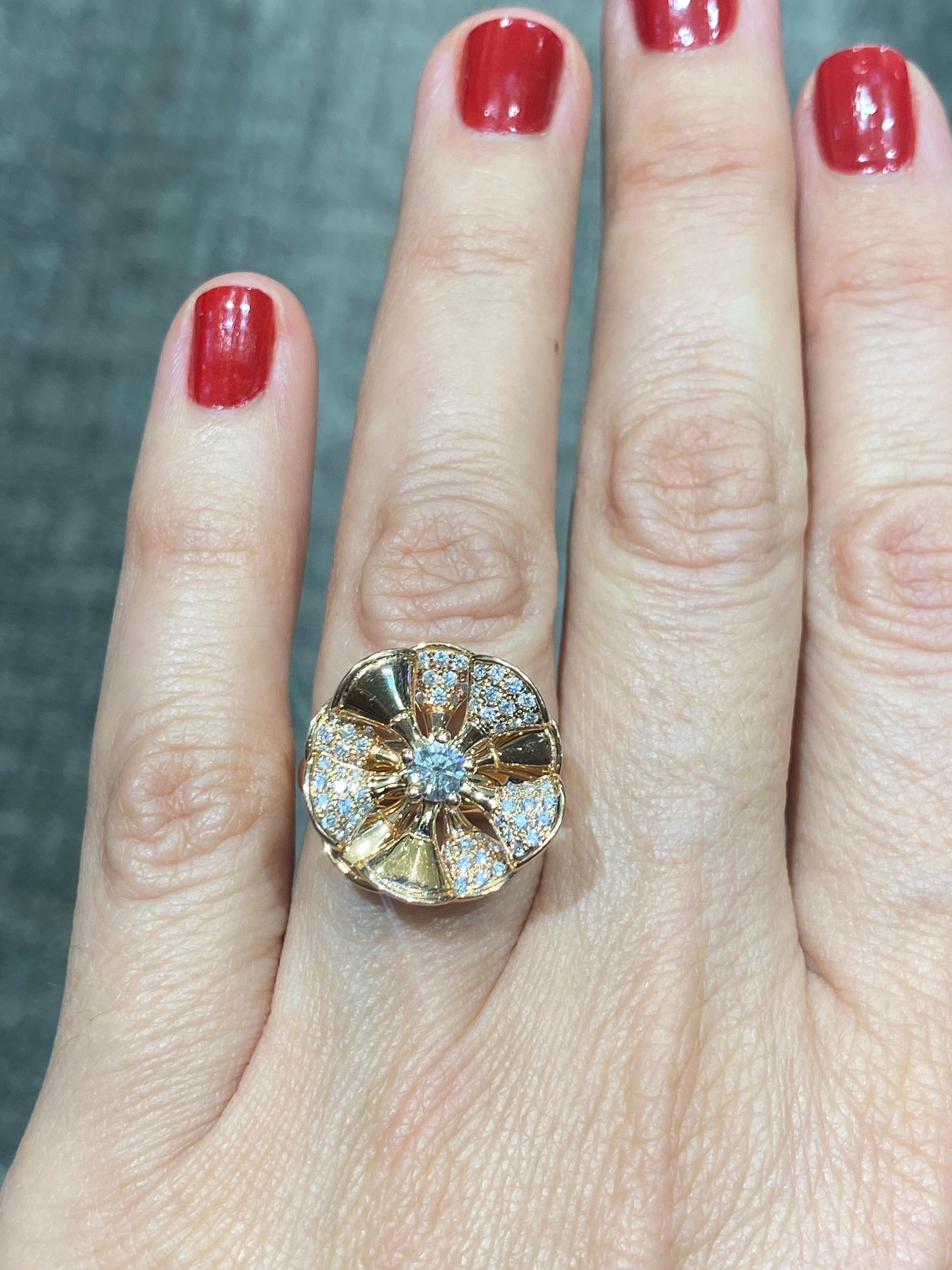 Round Cut Bulgari Divas' Dream ring with original box