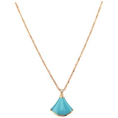 Bulgari Diva's Dream Rose Gold Turquoise Diamond Pendant