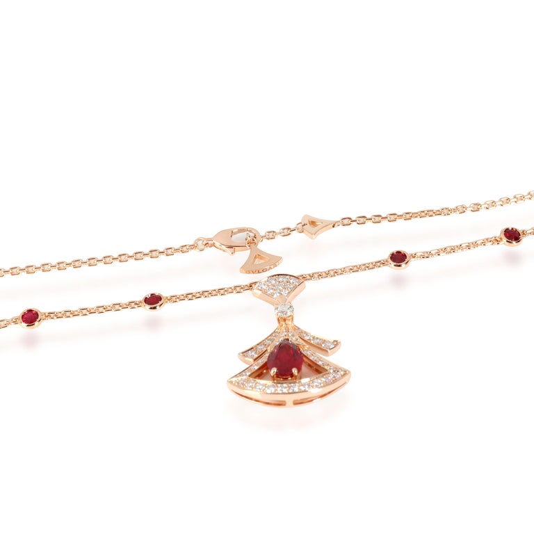 Rose gold DIVAS' DREAM Necklace with 1.01 ct Rubies,Pink Sapphires