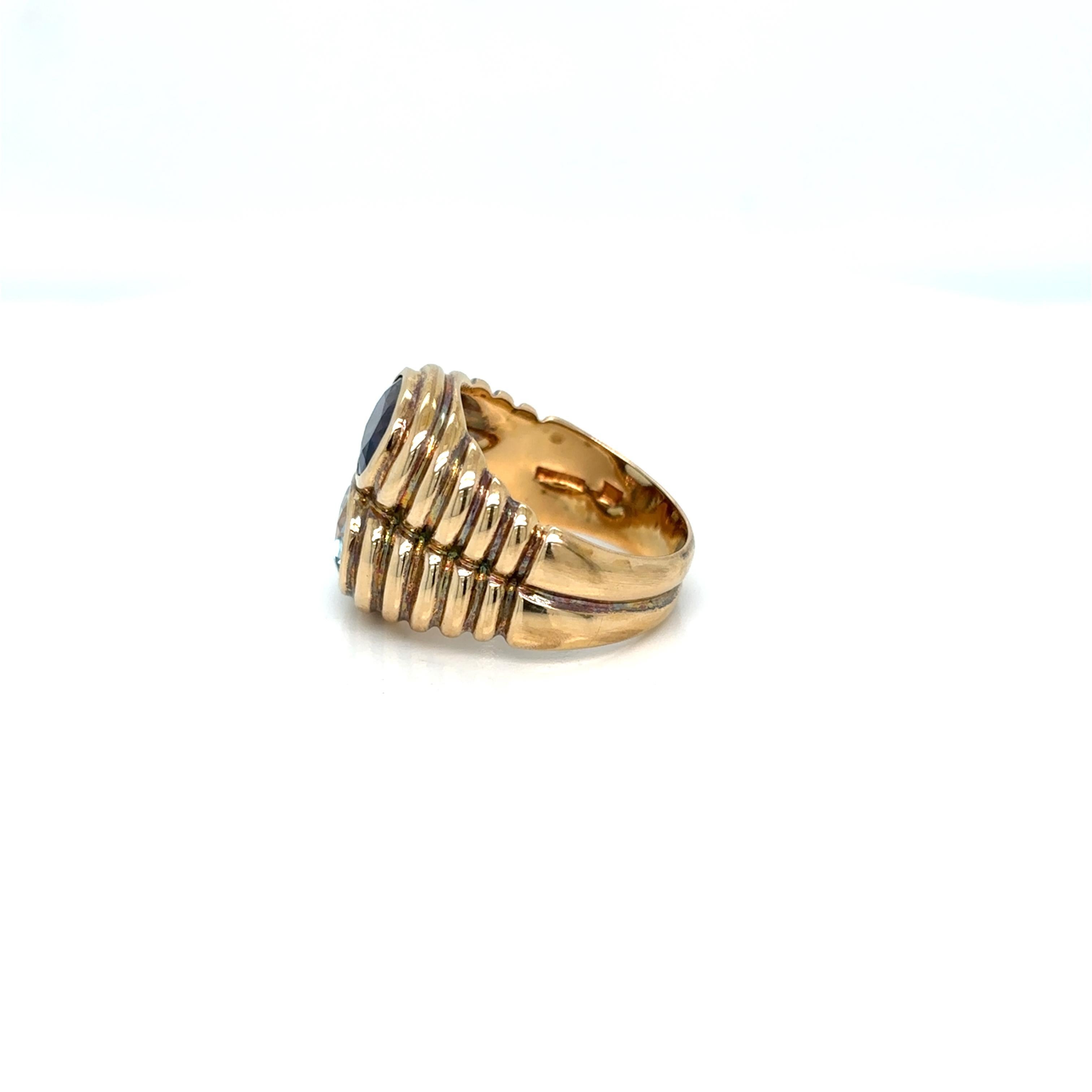 Bulgari Doppio Baccellato Blue Topaz & Iolite Gold Ring 1