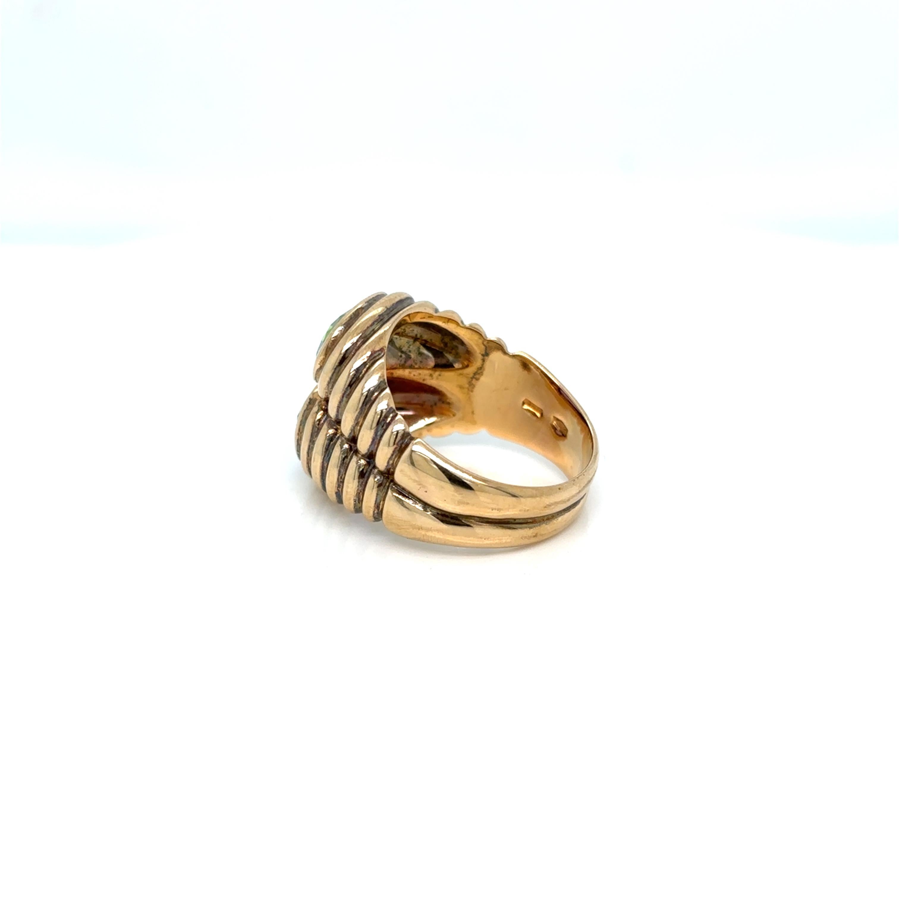 Bulgari Doppio Baccellato Peridot & Amethyst Gold Ring 1
