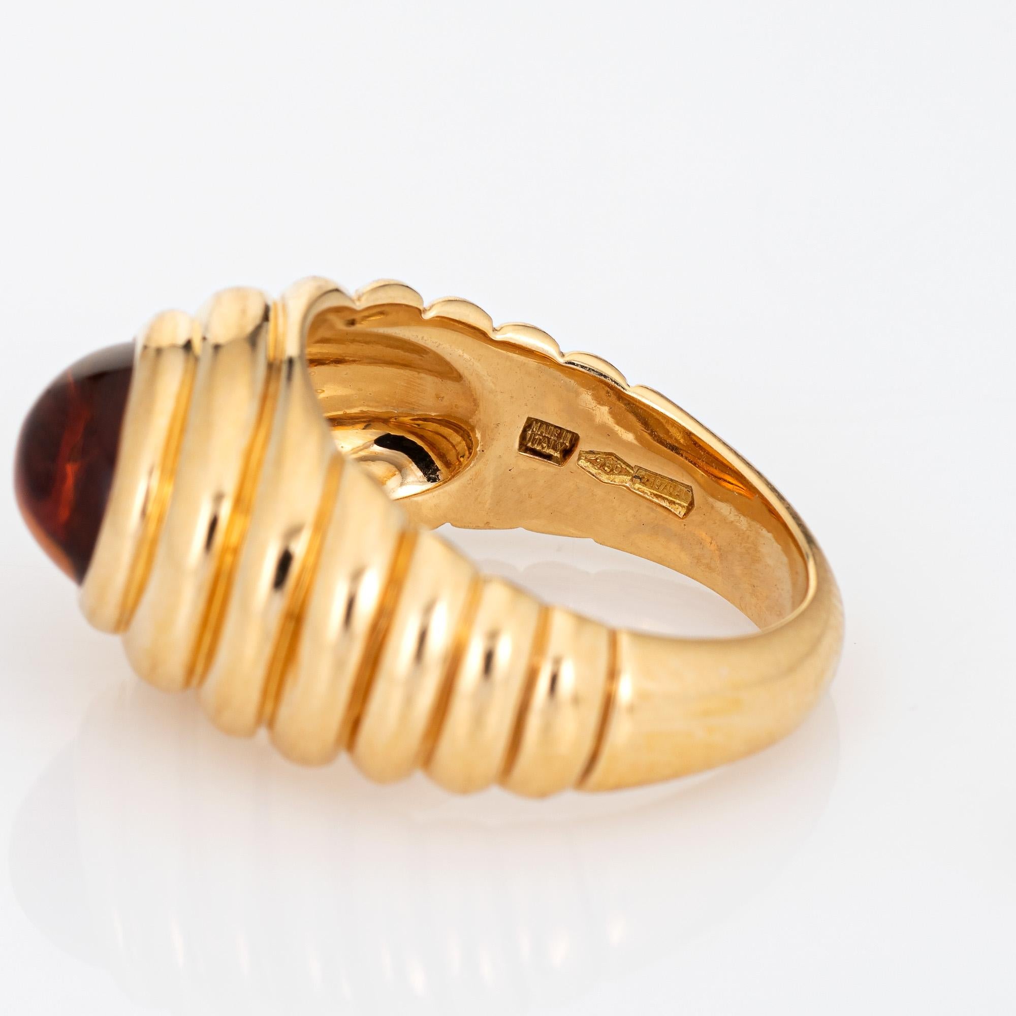 Cabochon Bulgari Doppio Citrine Ring Estate 18k Yellow Gold Fine Signed Jewelry