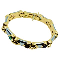 Bulgari Doppio Cuore Bracelet 18k Two-Tone Gold Gemstones
