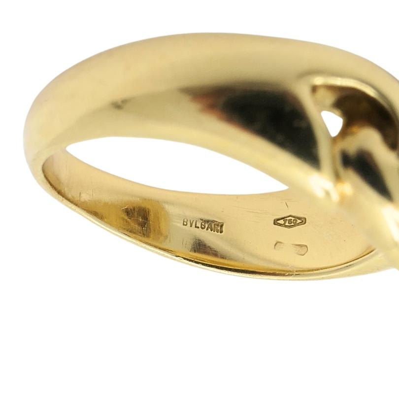 Bulgari Doppio Cuore Bypass Ring Gold Diamond Gemstones 4
