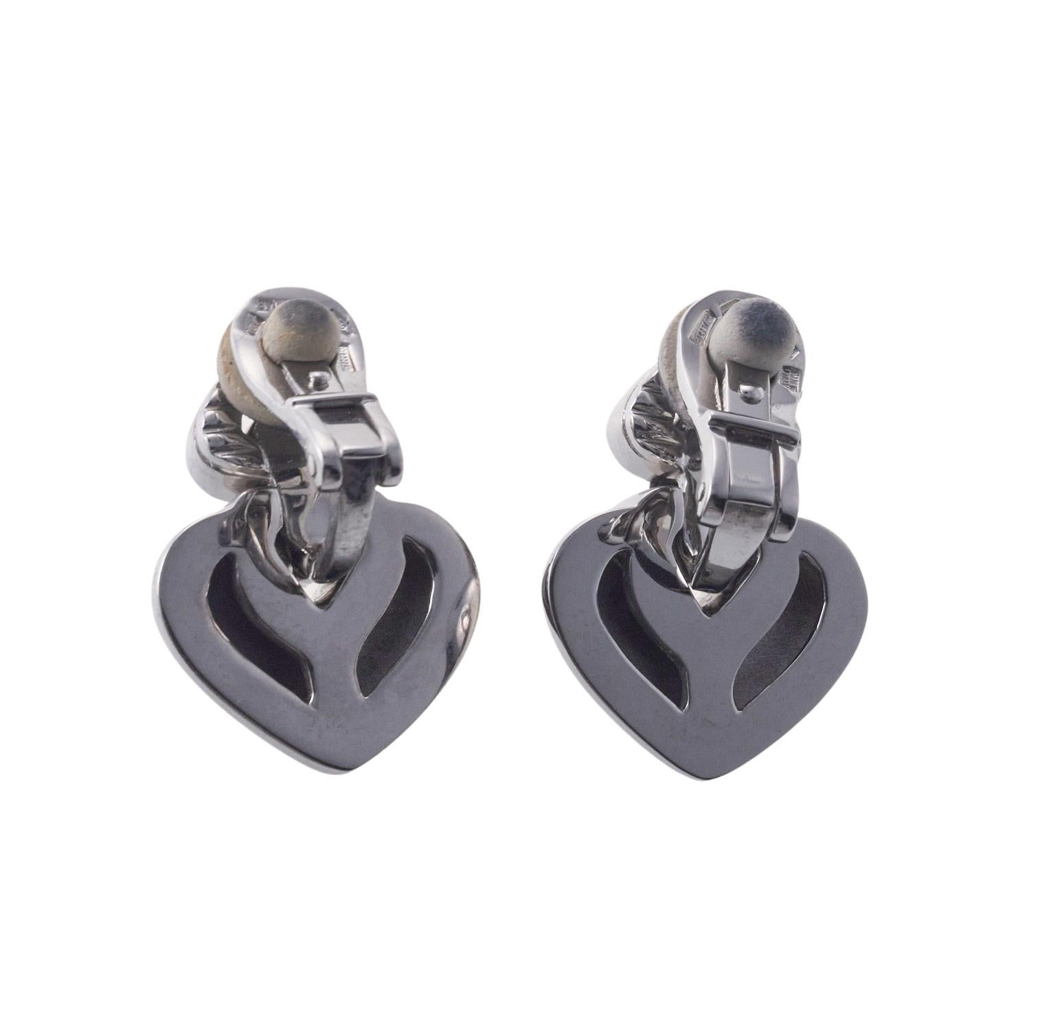 Pendientes de oro con diamantes Bulgari Doppio Cuore Corte redondo en venta