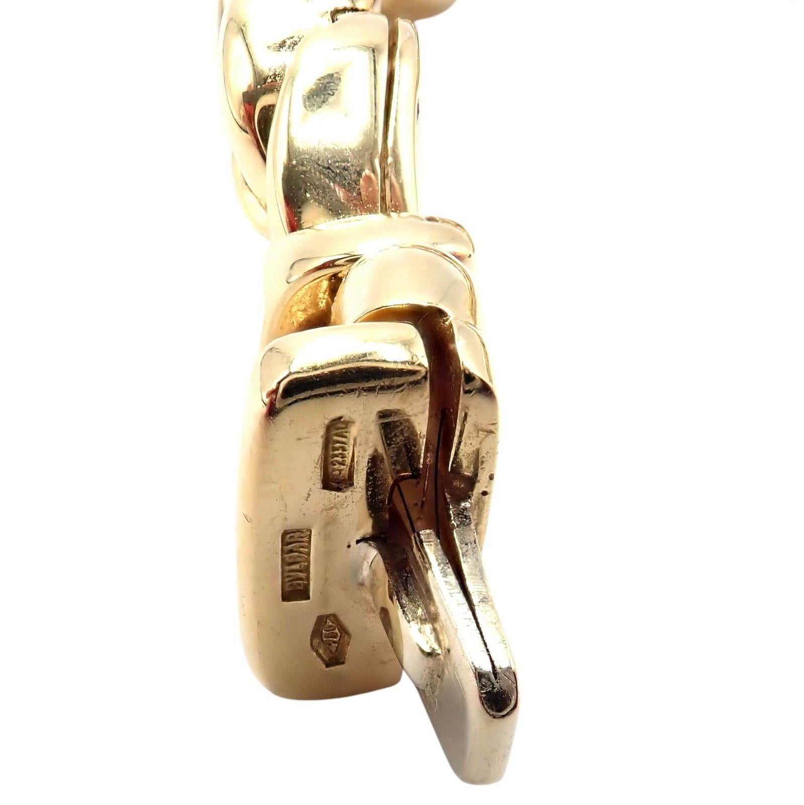 Bulgari - Collier à maillons en or jaune Doppio Cuore avec cœur en diamants en vente 5