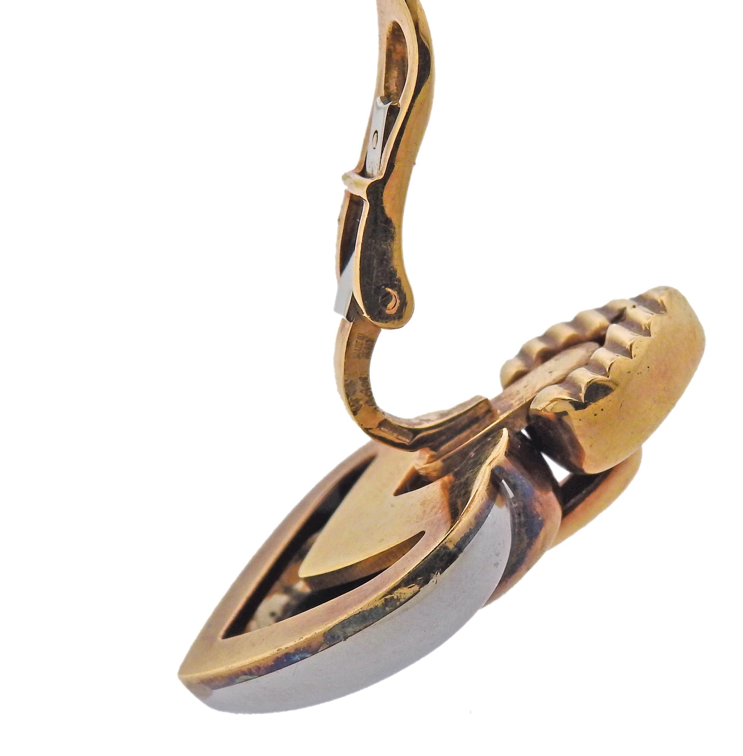 Women's Bulgari Doppio Cuore Gold Steel Earrings