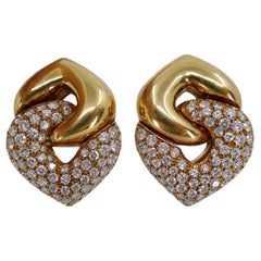 Retro Bulgari Doppio Cuore Large Diamond Earrings