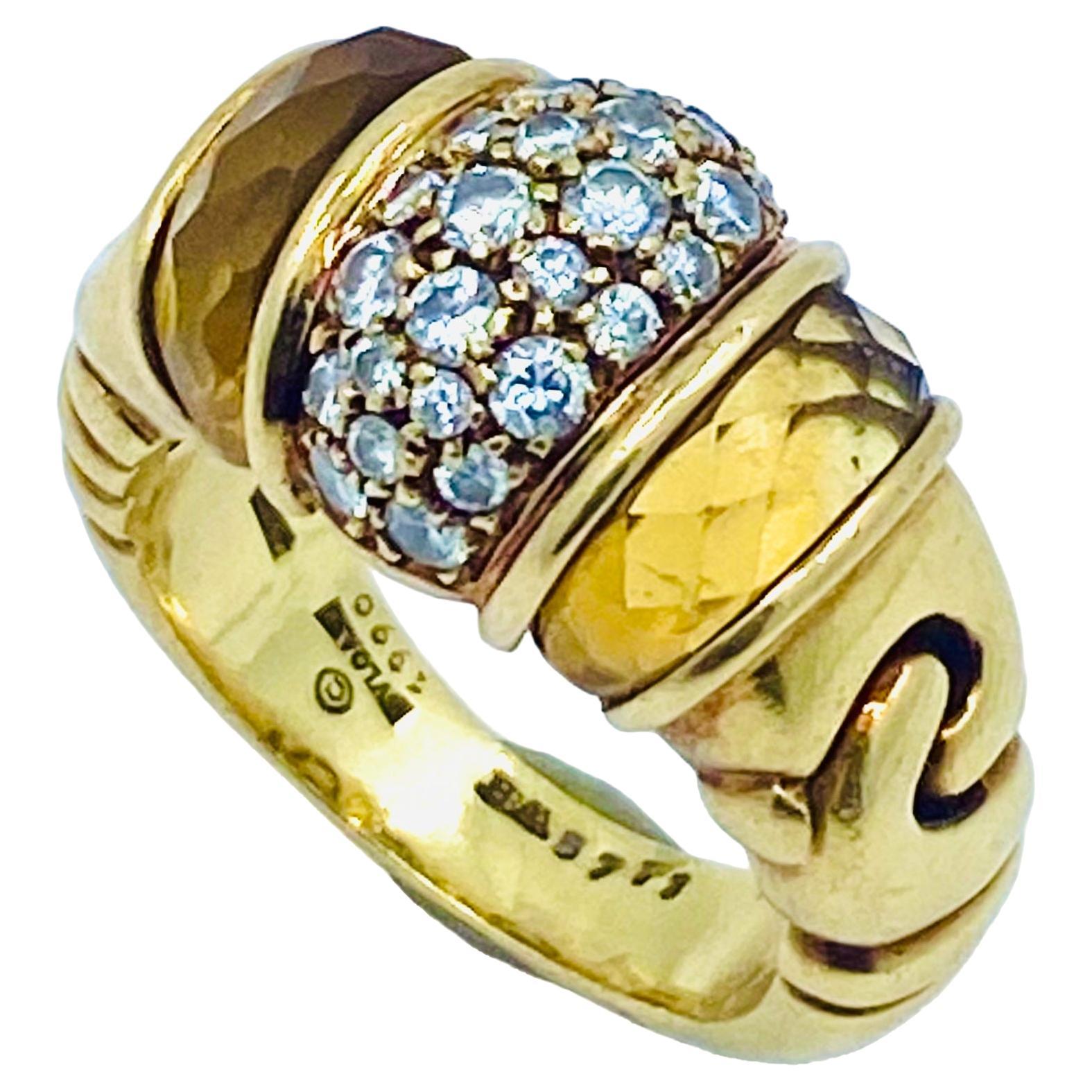 Bulgari Doppio Cuore Ring Diamond Citrine For Sale 4