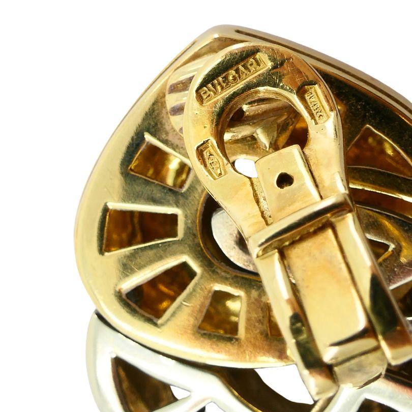 Bulgari Doppio Cuore Two-tone 18k Gold Clip Earrings 3