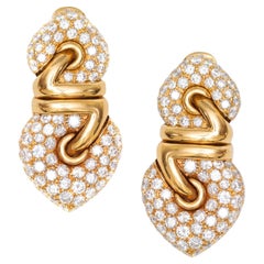 Vintage Bulgari Doppio Diamond Earrings