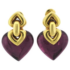 Bulgari Doppio Pink Tourmaline Gold Earrings