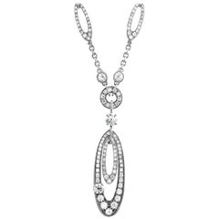 Bulgari Elisia Diamond and White Gold Oval Pendant Necklace