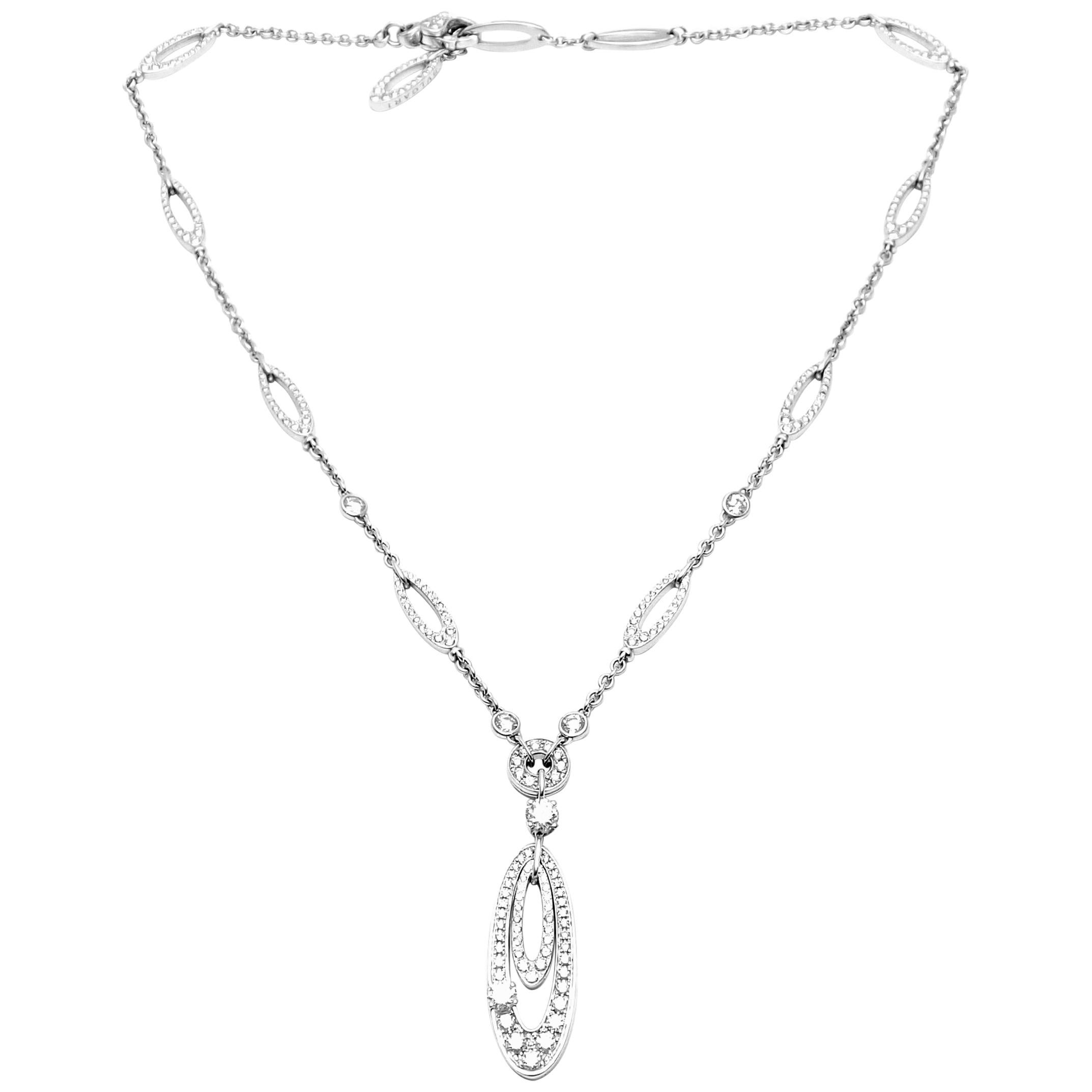 Bulgari Elisia Diamond White Gold Drop Necklace
