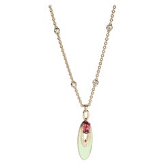 Bulgari Elisia Pendant with Tourmaline & Diamonds in 18k Yellow Gold 0.50 CTW