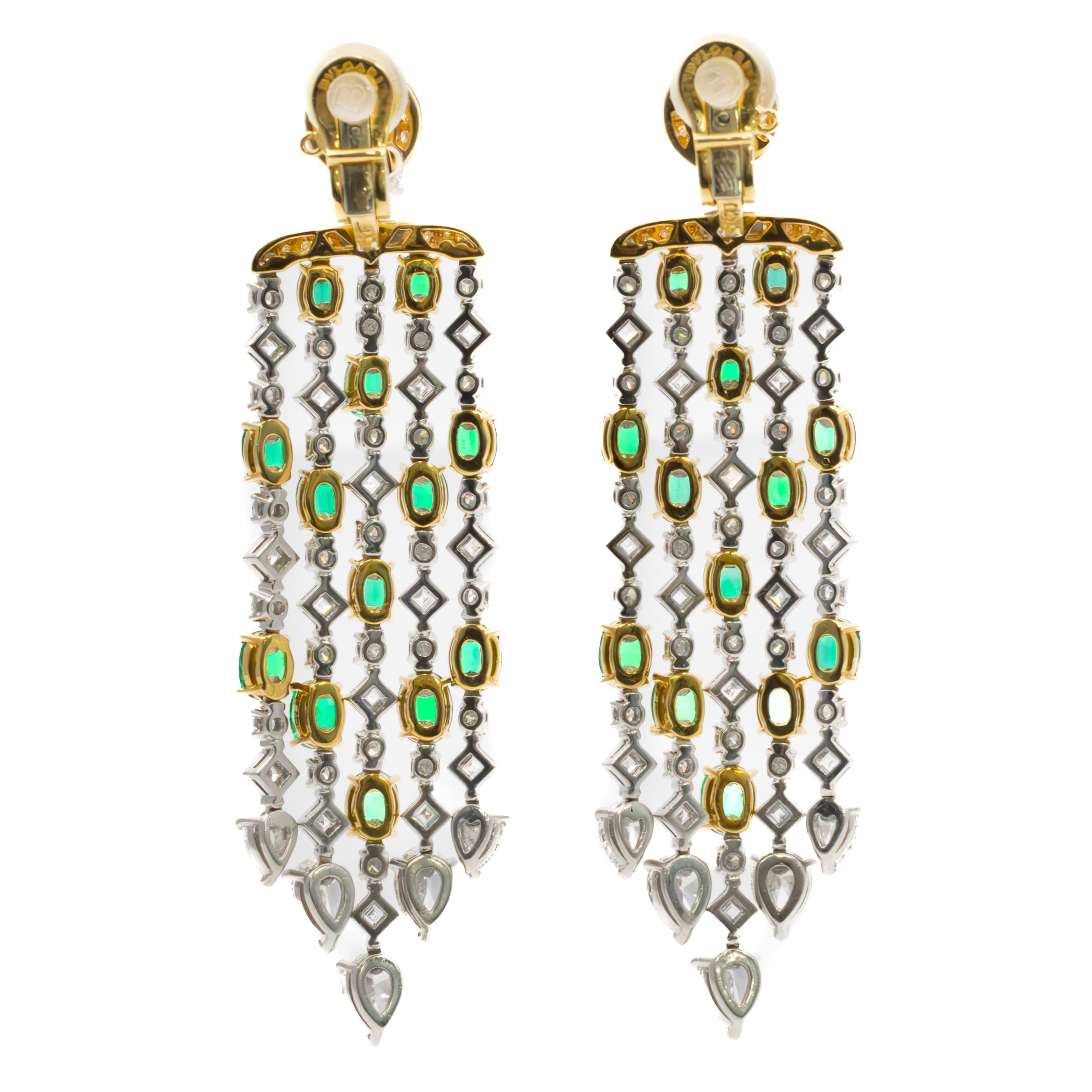Orecchini Chandelier con smeraldo e diamanti Bulgari In condizioni ottime in vendita a New York, NY