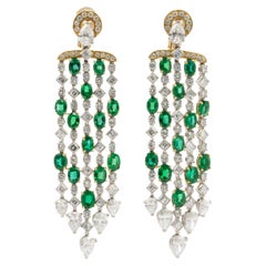 Orecchini Chandelier con smeraldo e diamanti Bulgari