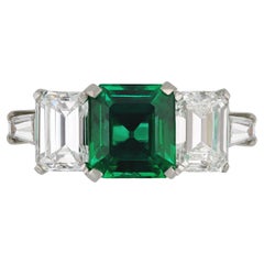 Vintage Bulgari emerald and diamond ring, Italian, circa 1930